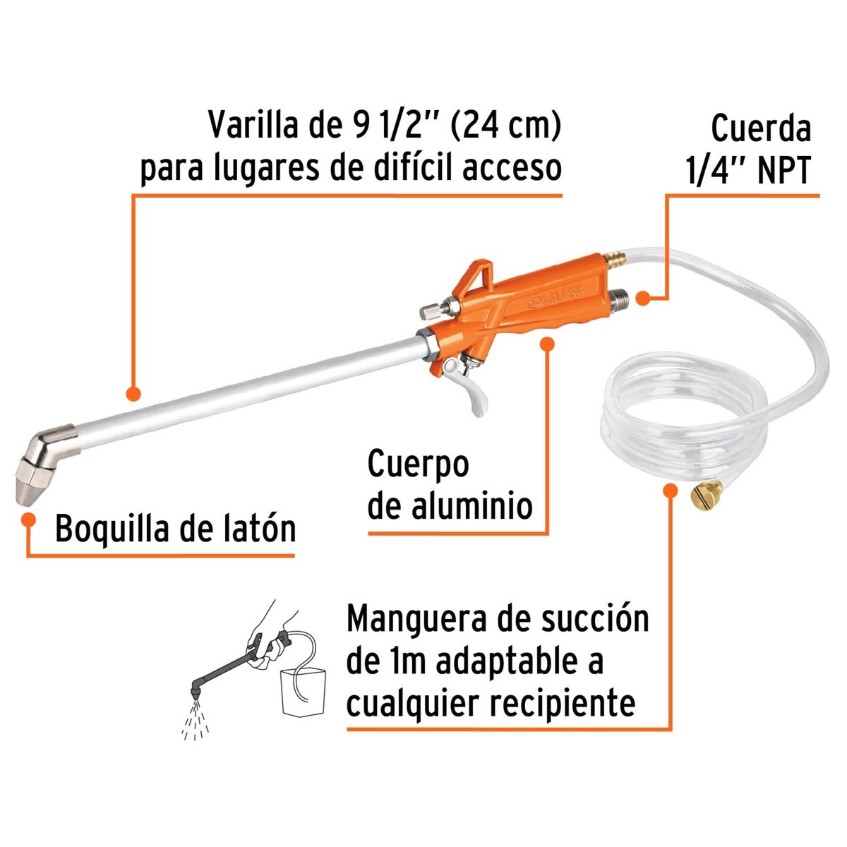 TRUPER - Pistola para limpieza automotriz maquinas motores