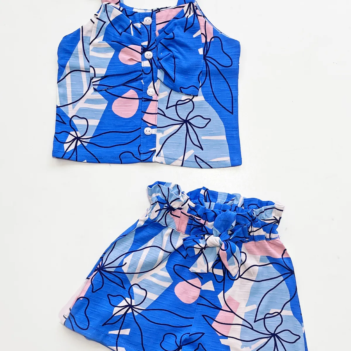 KIDS MASHMELO - Conjunto en Lino de Blusa con Short para niña Kids Mashmelo
