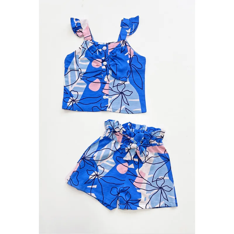 KIDS MASHMELO - Conjunto en Lino de Blusa con Short para niña Kids Mashmelo