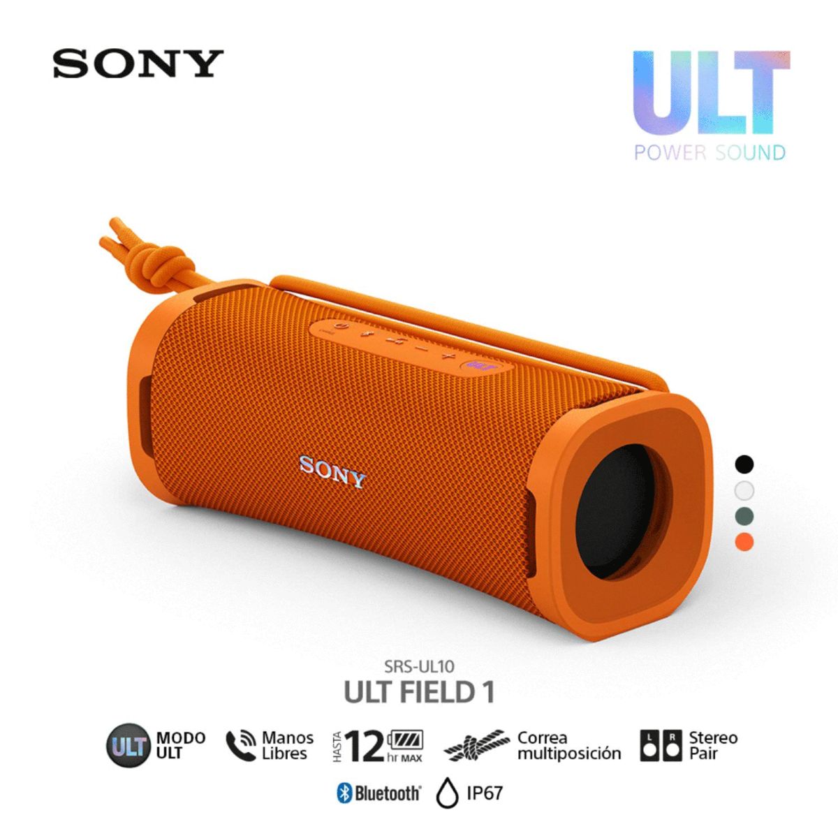 SONY - Parlante Bluetooth Sony SRS-ULT10-DC Portátil ULT FIELD 1 Naranja