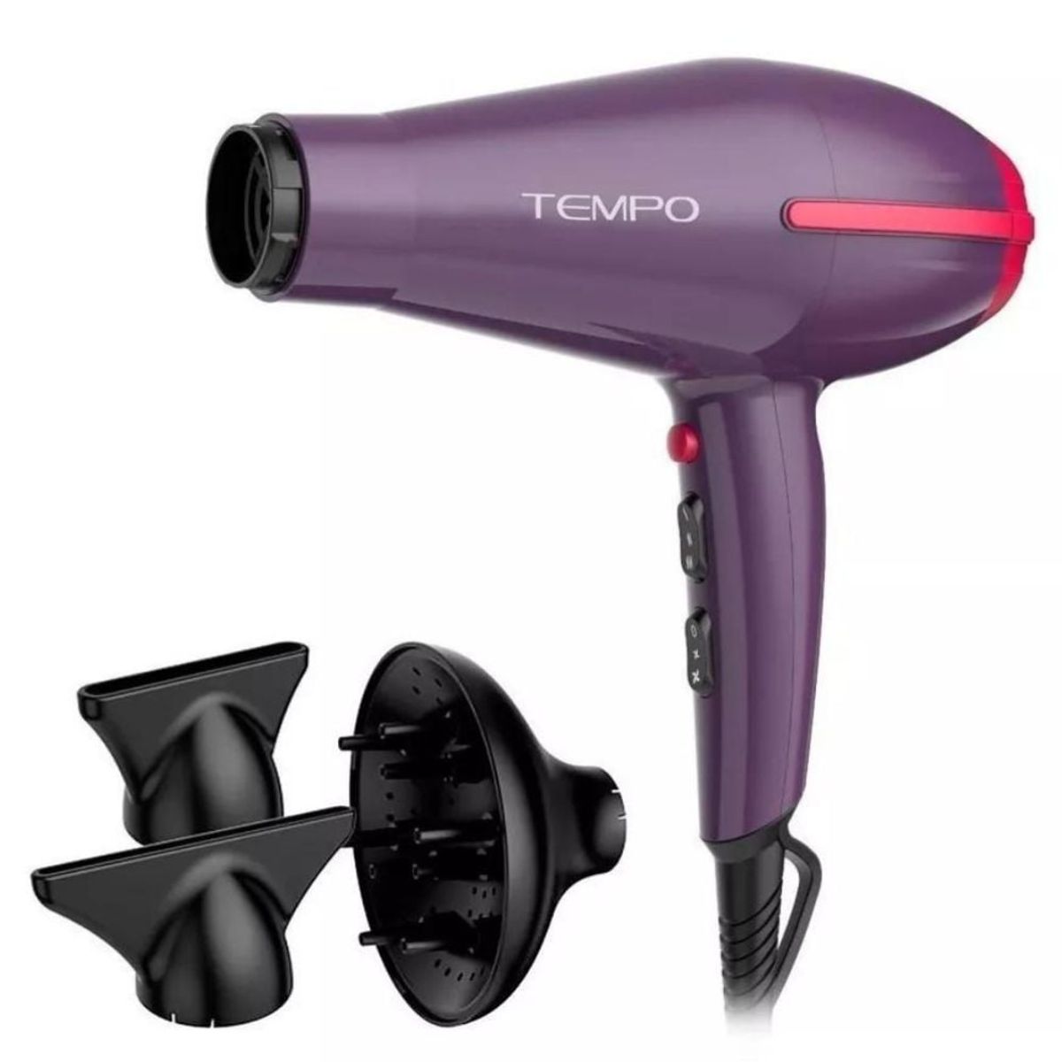 GAMA - Duo Gama Secadora Gama Tempo Morada 3D + Plancha Gama Blue Titanio Dig