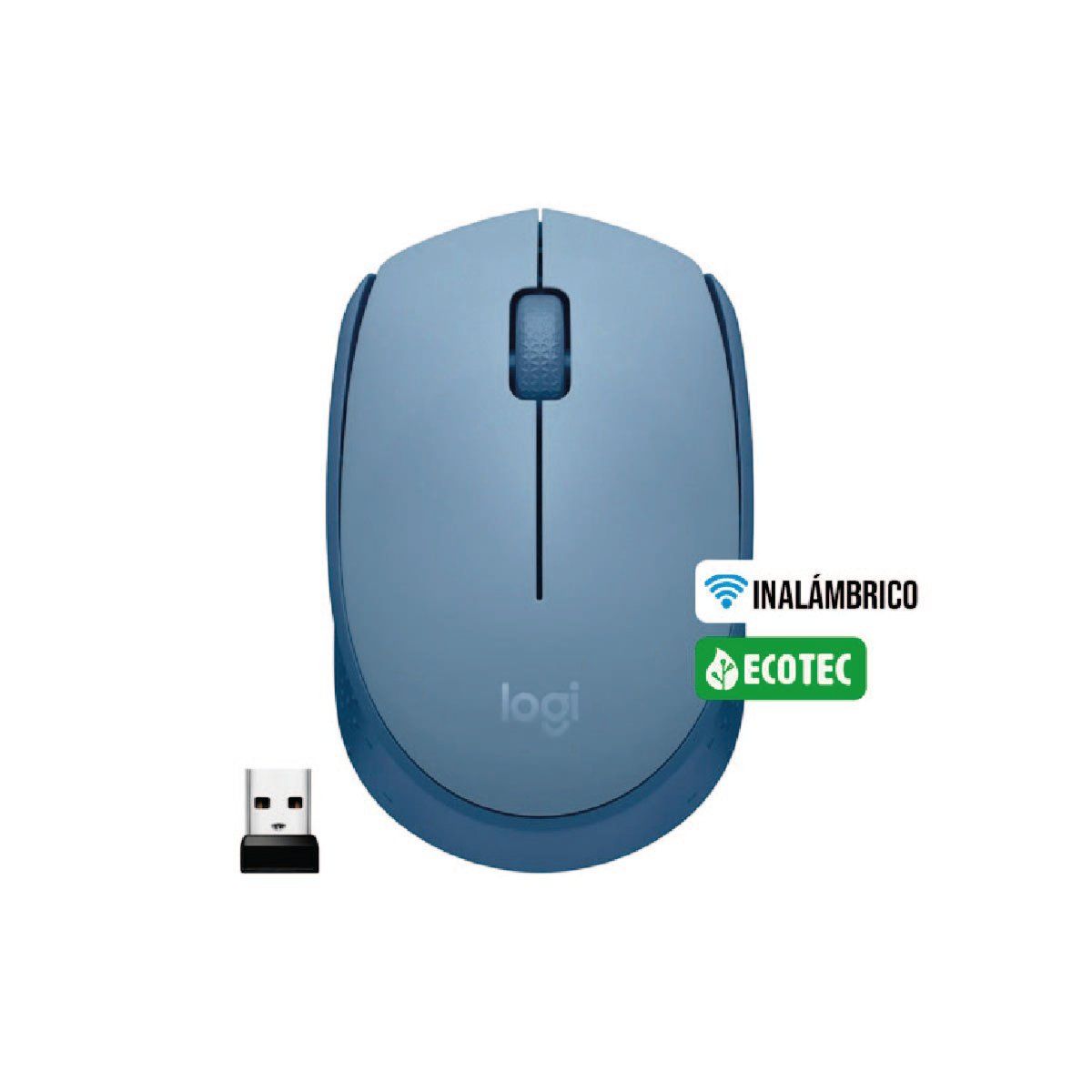 LOGITECH - Mouse Logitech M170 Wireless Gris Azulado
