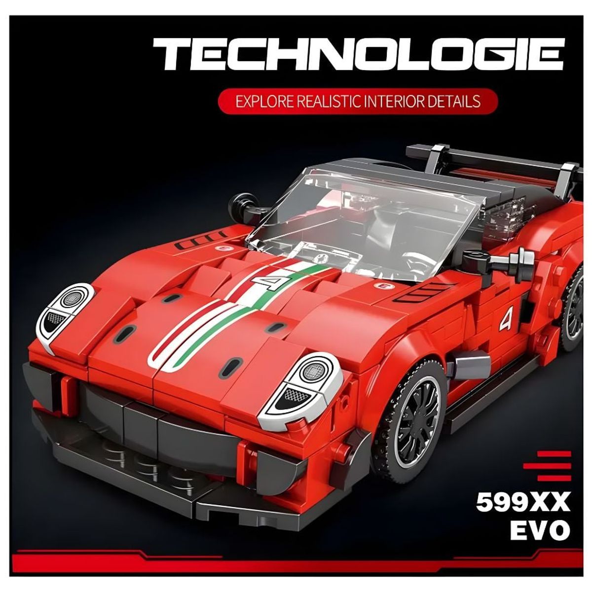 GRUPO CB - Bloques de Construcción Auto de Carrera Modelo 599XX EVO 413 pzs
