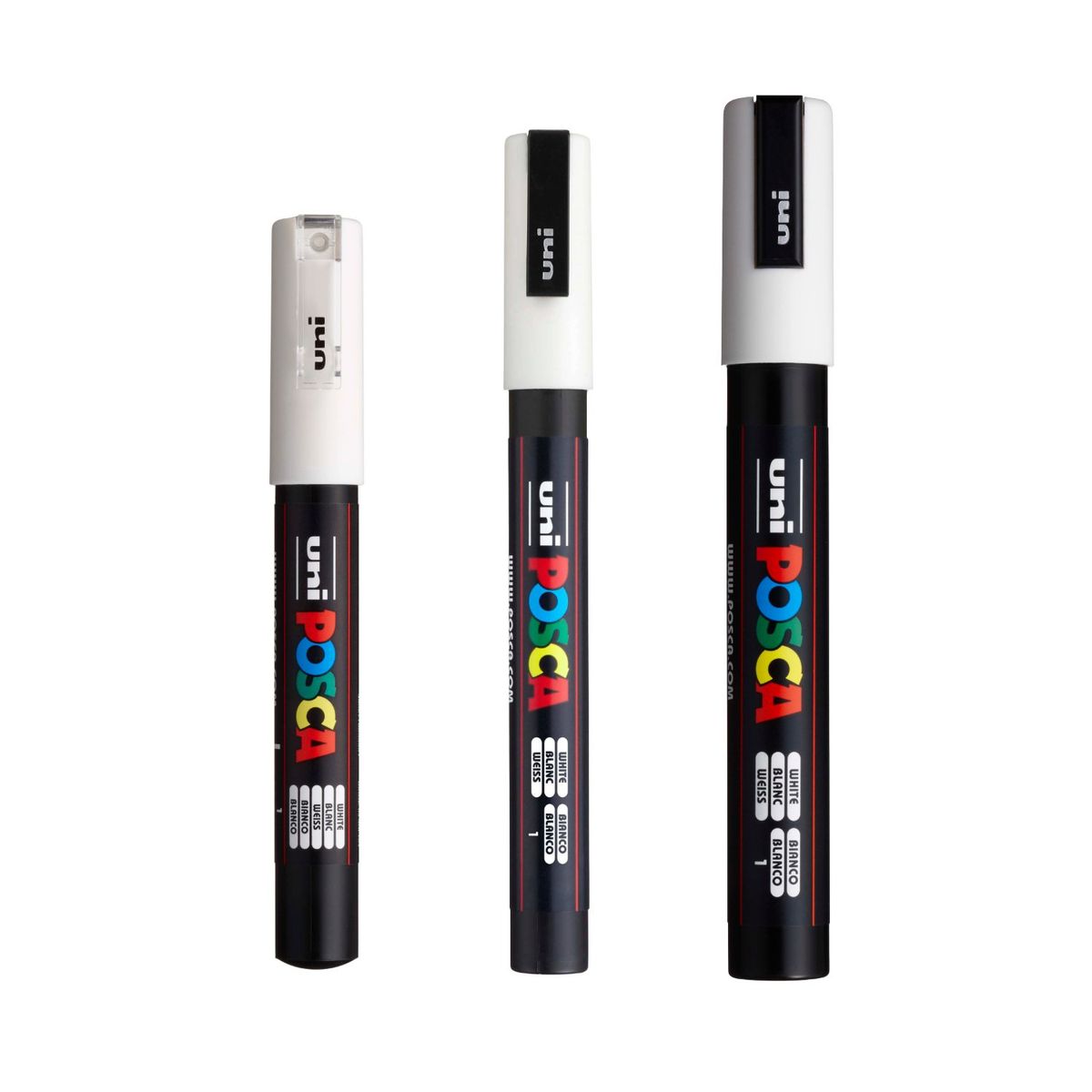 POSCA - POSCA Pack 3 Marcadores Blanco PC-1M/3M/5M