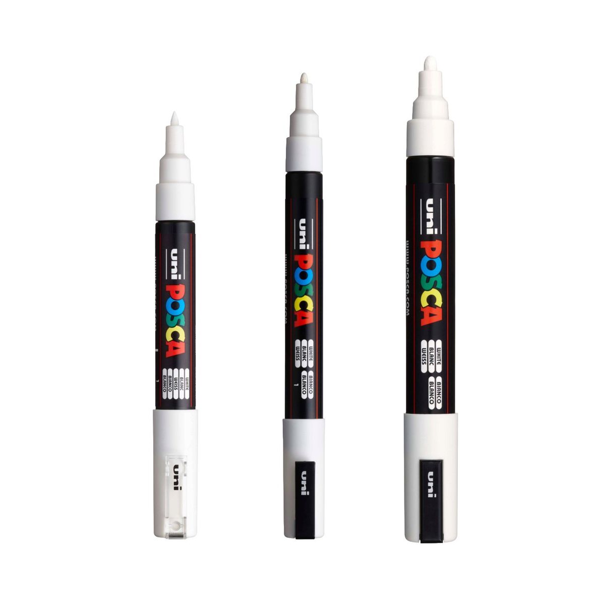 POSCA - POSCA Pack 3 Marcadores Blanco PC-1M/3M/5M