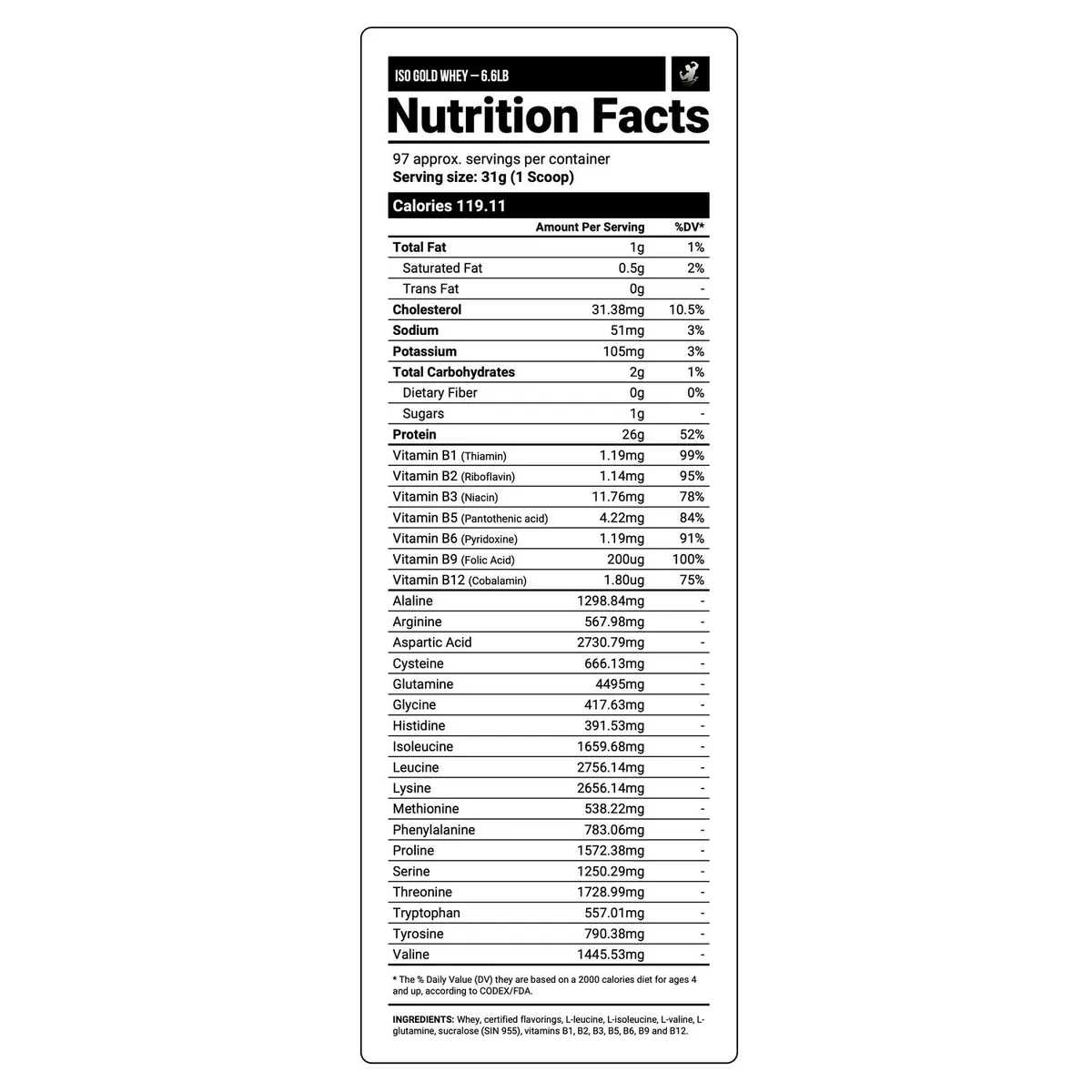 LEVEL PRO - Proteína Iso Gold Whey 6.6 Lbs - Cookies