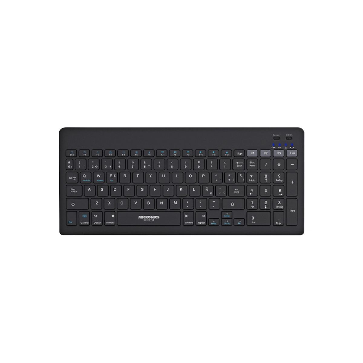MICRONICS - Teclado y Mouse Inalámbricos Micronics WT800-3M Recargable BT y 2.4 G