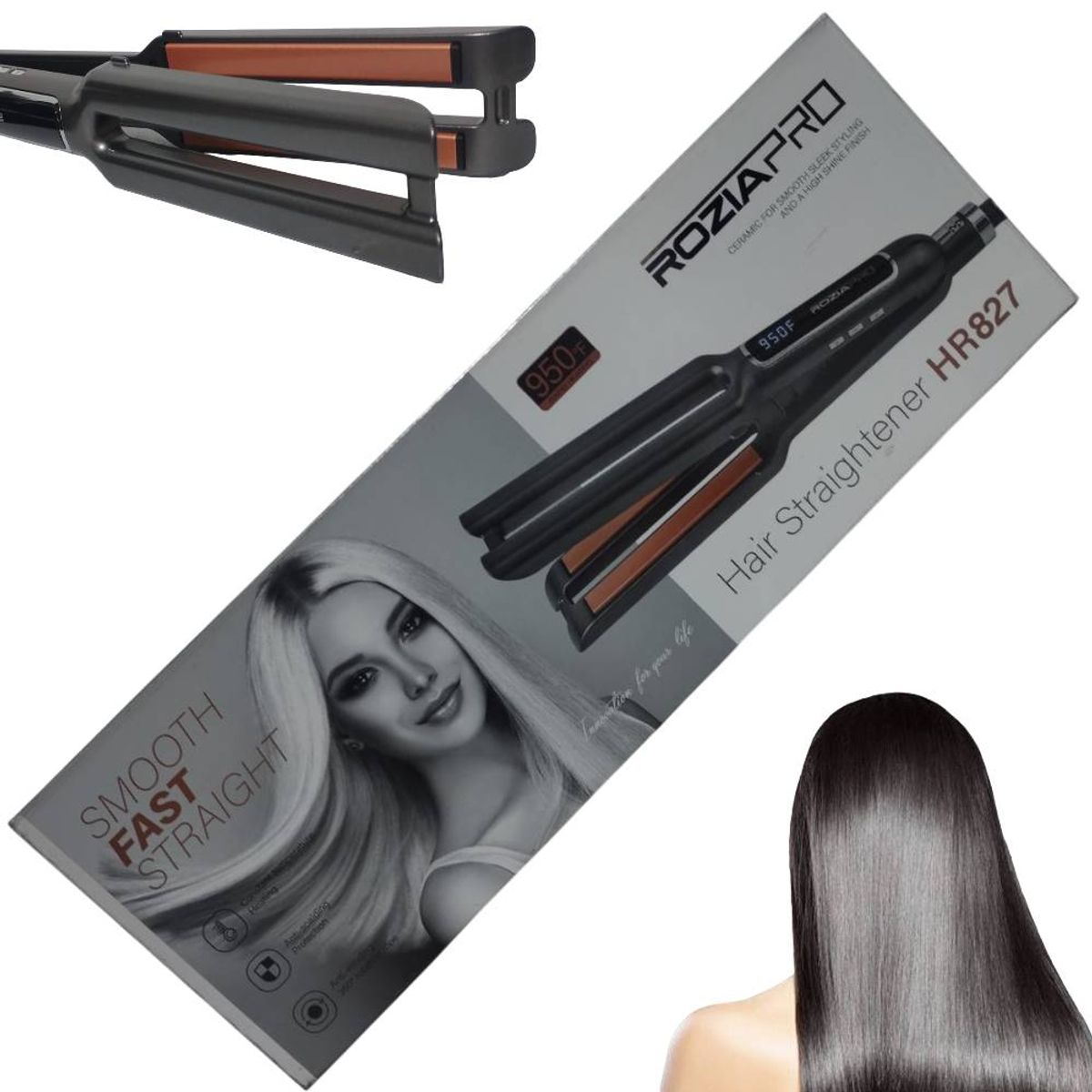 GENERICO - Plancha Rozia Profesional Ceramica hr827