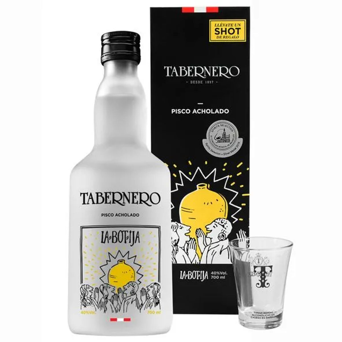 TABERNERO - Pisco Tabernero La Botija Acholado 700ml + Shot
