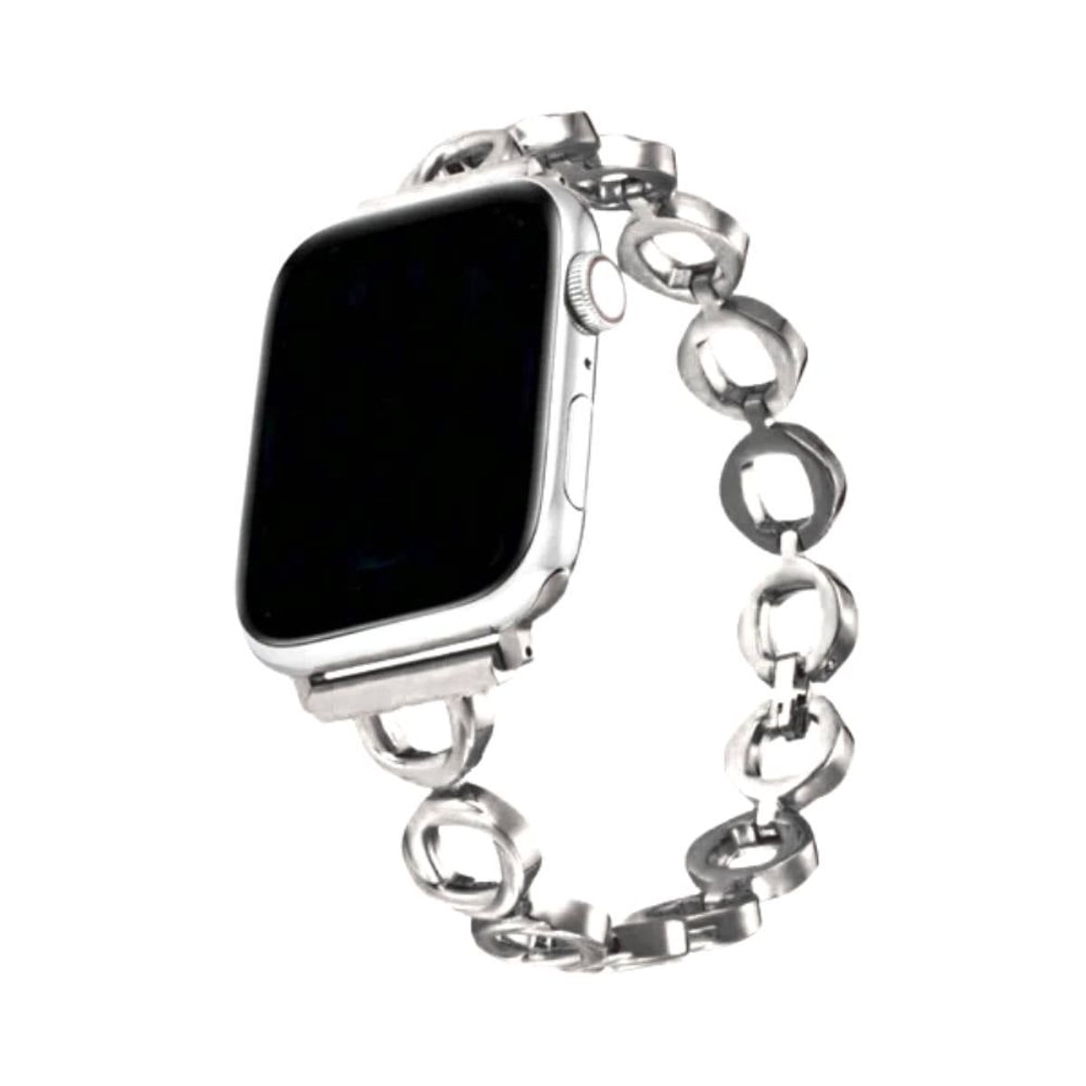 GENERICO - CORREA ACERO RINGS PARA WATCH 44-45-46 y 49 mm PLATEADO