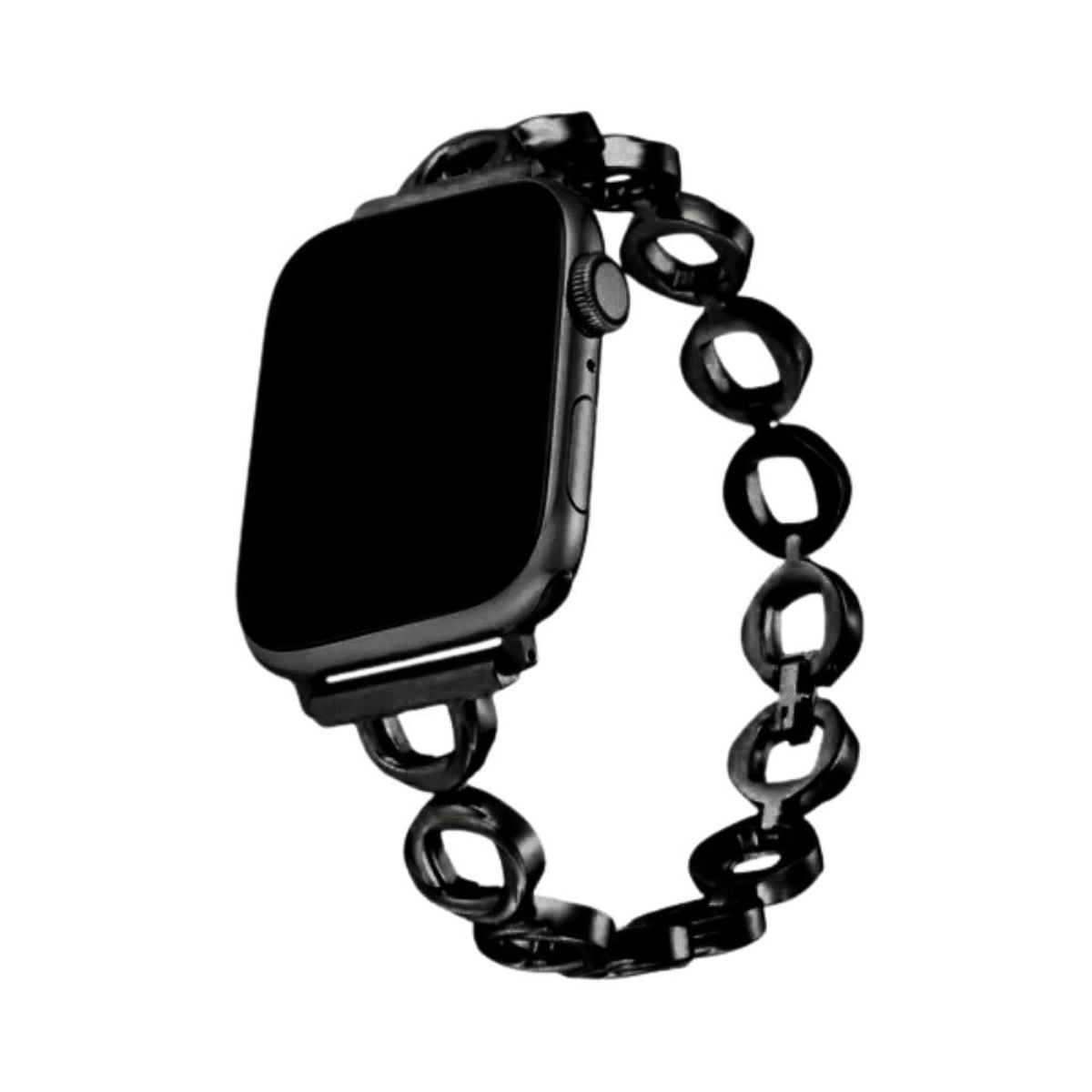 GENERICO - CORREA ACERO RINGS PARA WATCH 44-45-46 y 49 mm NEGRO