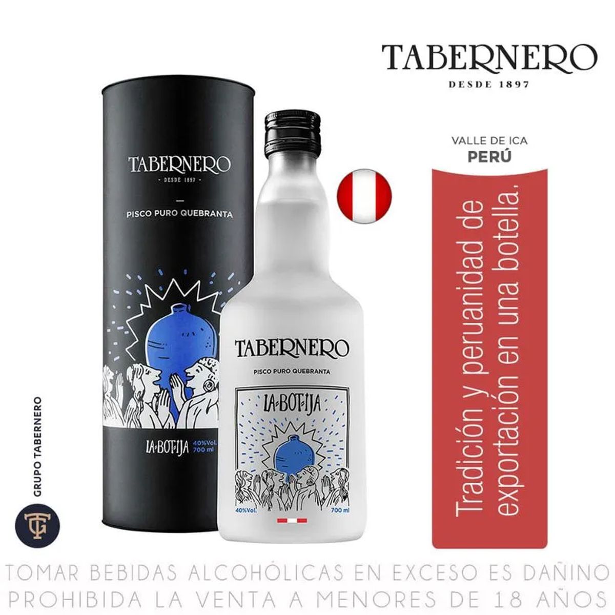 TABERNERO - Pisco Tabernero La Botija Quebranta 700ml