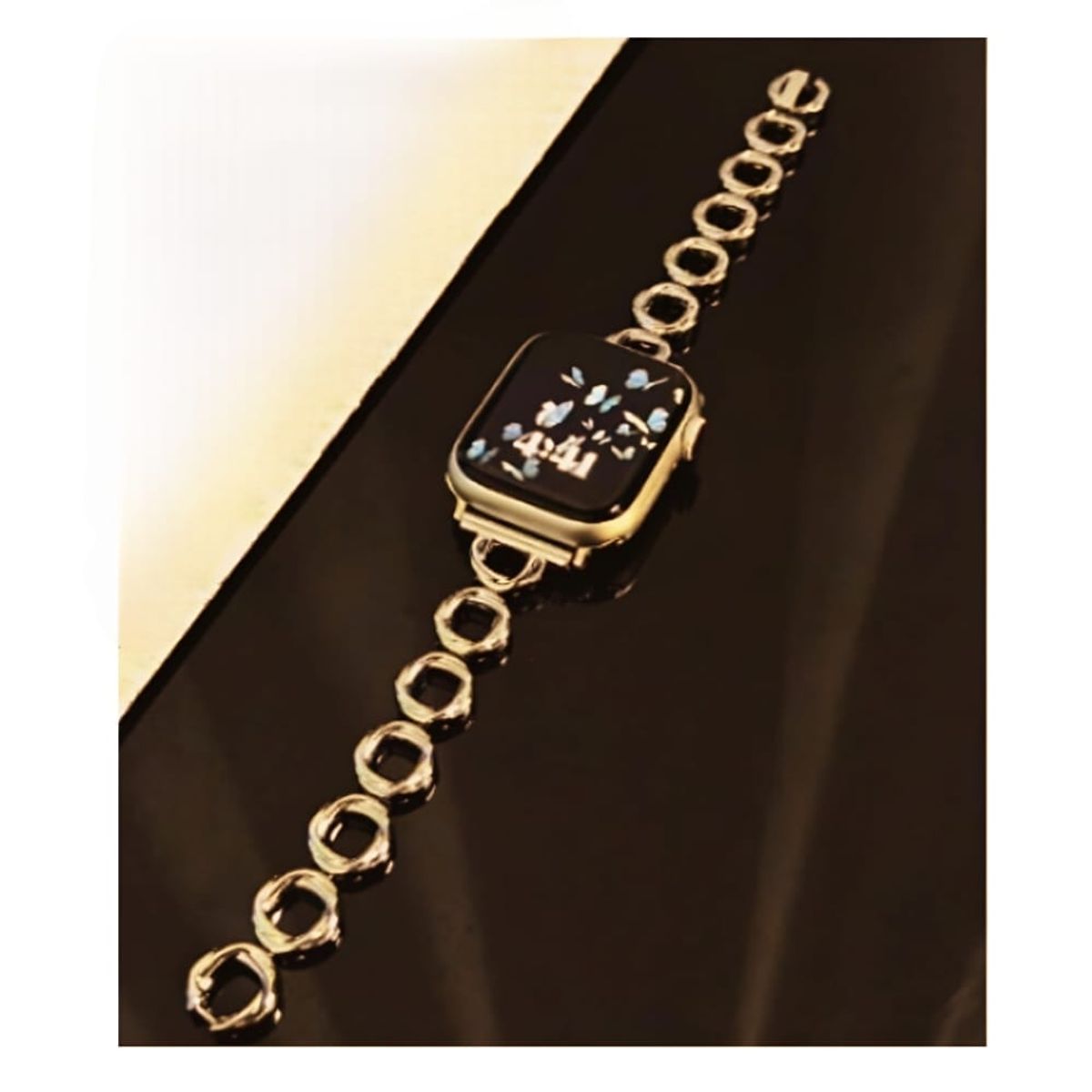 GENERICO - CORREA ACERO RINGS PARA WATCH 44-45-46 y 49 mm DORADO