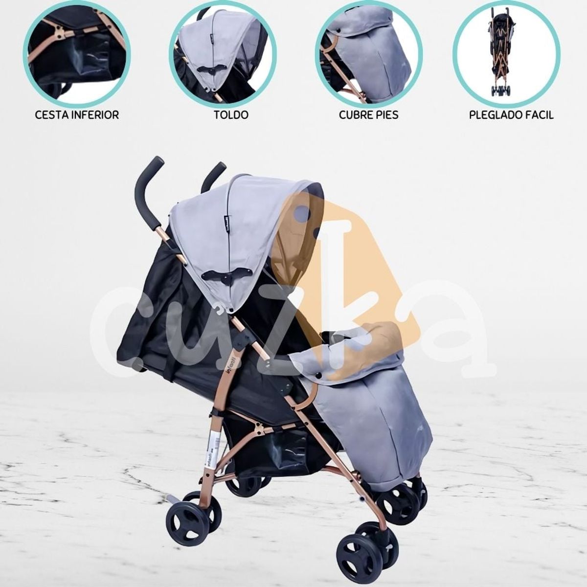 INFANTI - Coche Bastón «Trento» Gris