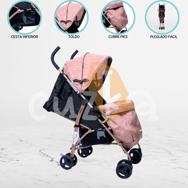 INFANTI - Coche Bastón «Trento» Rosa