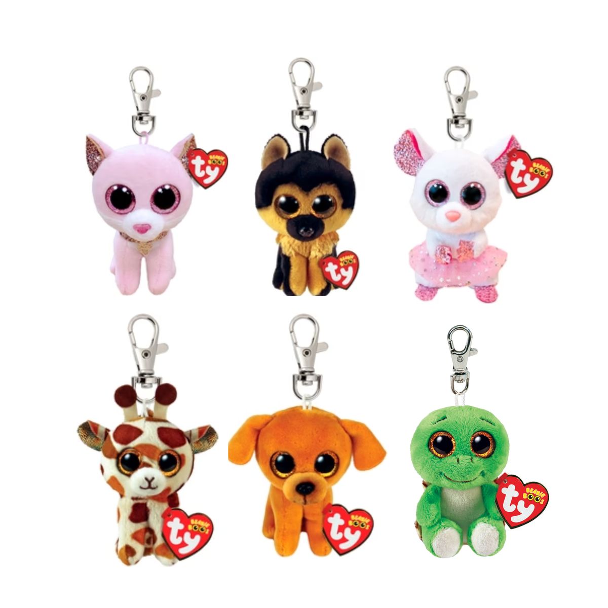 TY - SET LLAVEROS PELUCHES TY DE VUELTA A CLASES CLIPS