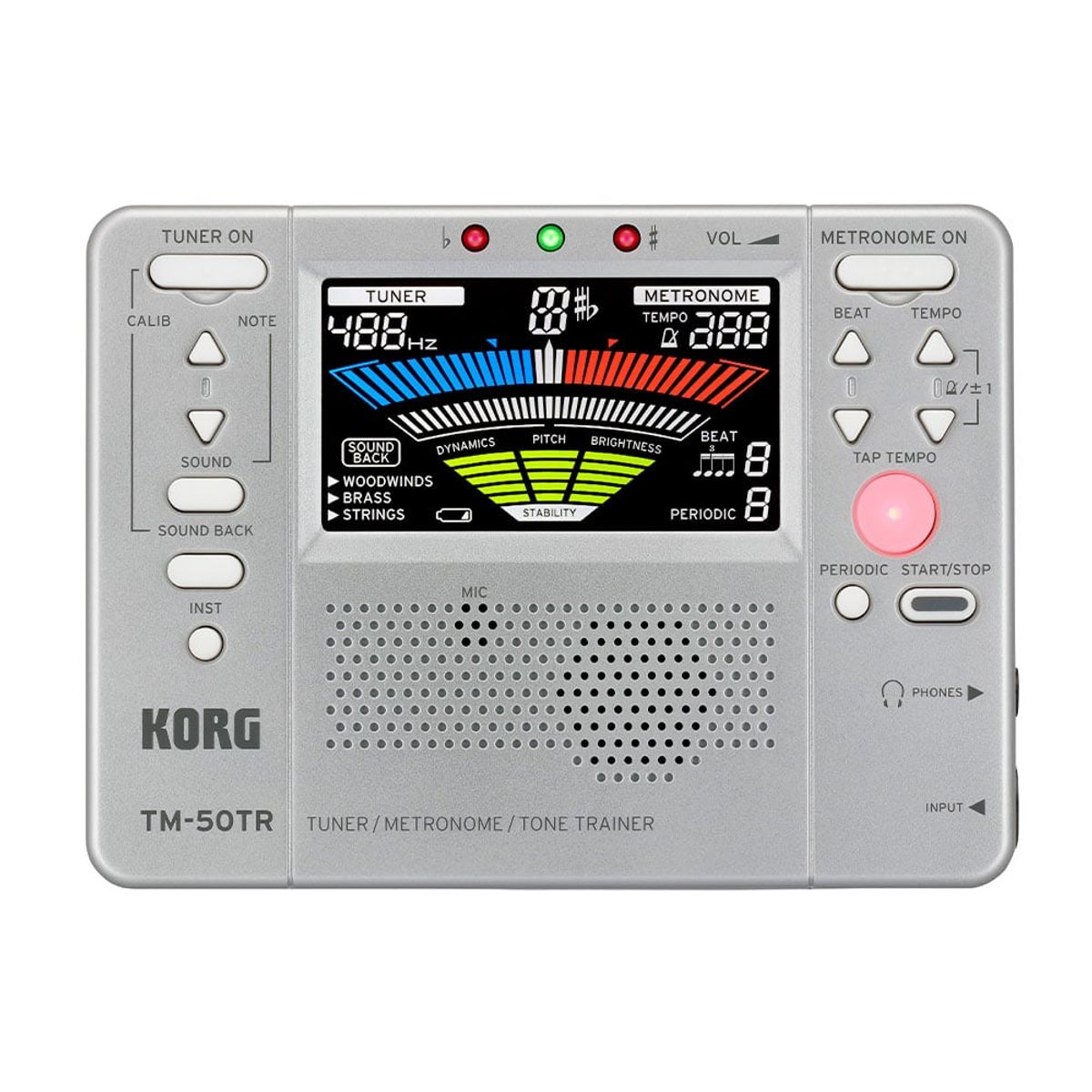 KORG - Afinador Con Metrónomo Plateado KORG TM-50TR-SL