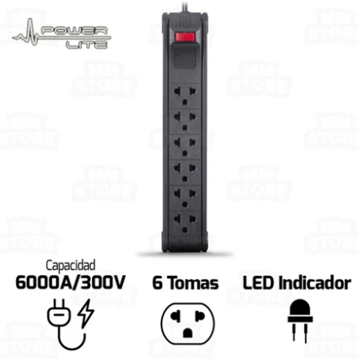 Supresor De Picos PLI560-300 Antiflame 6SMixta 3M 18Awg POWER LITE, marca POWER LITE - Foto Principal