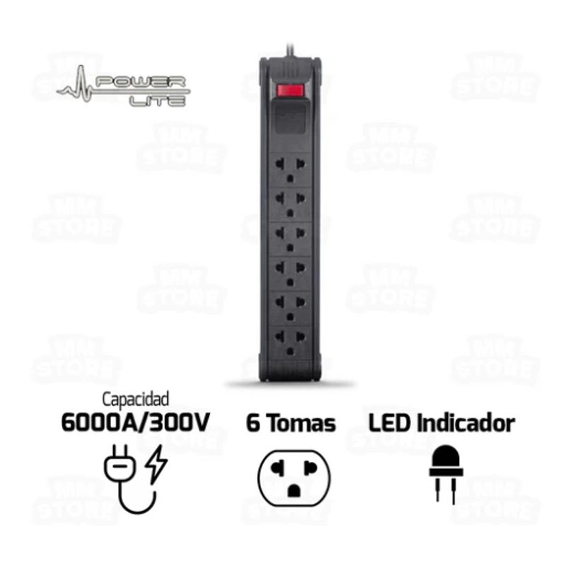POWER LITE - Supresor De Picos PLI560-300 ANTIFLAME 6SMIXTA 3M 18AWG POWER LITE