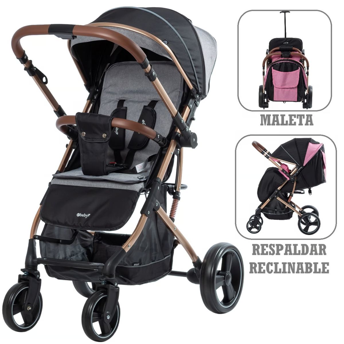 EBABY - coche de paseo Rudi tipo maleta Ebaby EB119 Gris