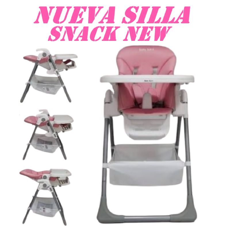 BABY KITS - Nueva Silla de Comer Graduable Snack New-Rosa
