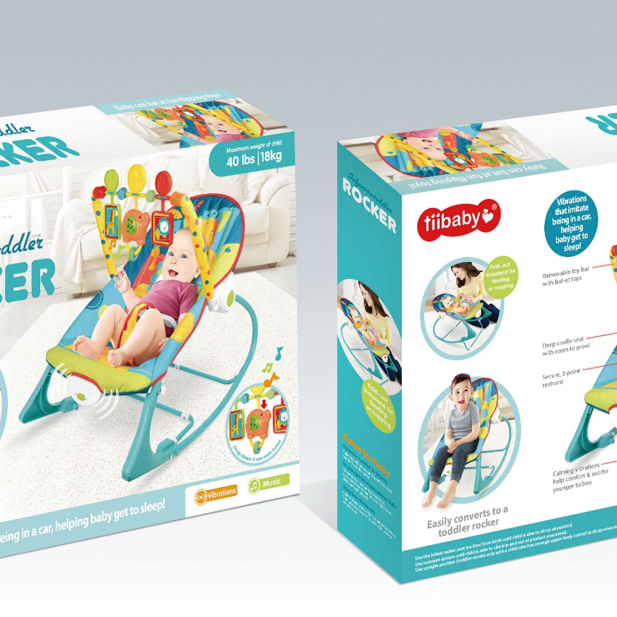 GENERICO - SILLA MECEDORA SAFARI CELESTE