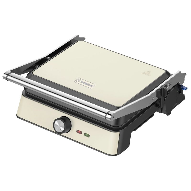 WESTINGHOUSE - Grill plancha eléctrico 2200W Retro WH crema