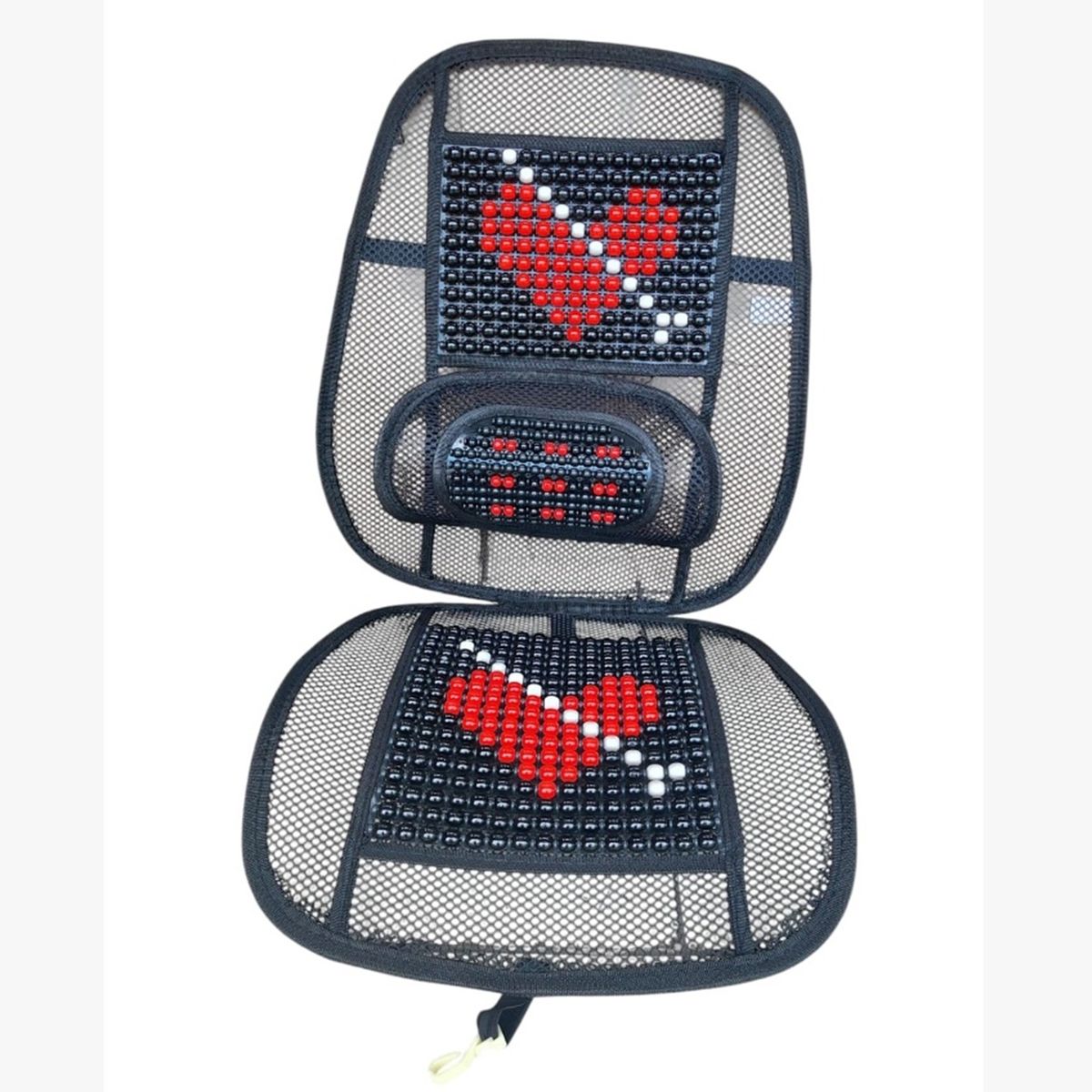 GENERICO - Respaldar Antitranspirante Lumbar Con Riñonera Corazón Rojo