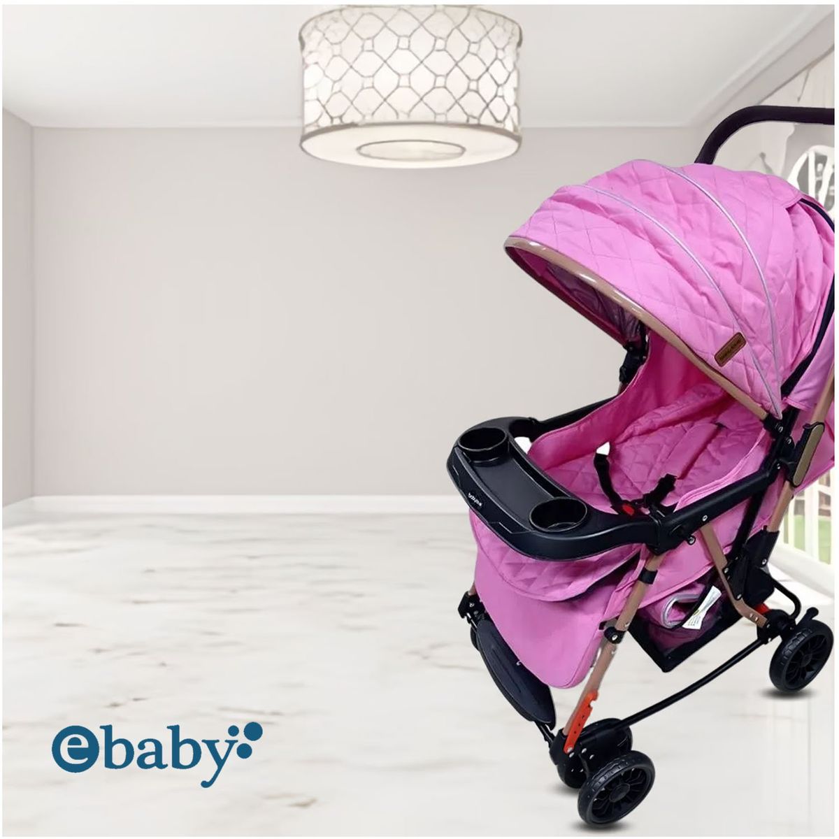 EBABY - Coche Mecedora de Lujo «SEULGI» Dark Pink