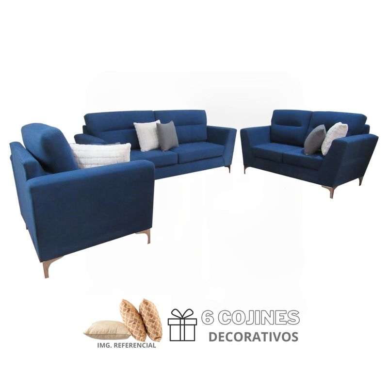 GENERICO - Juego de sala Karina 3-2-1 Azul