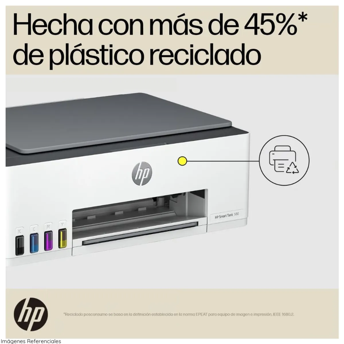 HP - Impresora HP Multifuncional Smart Tank 580 Blanco