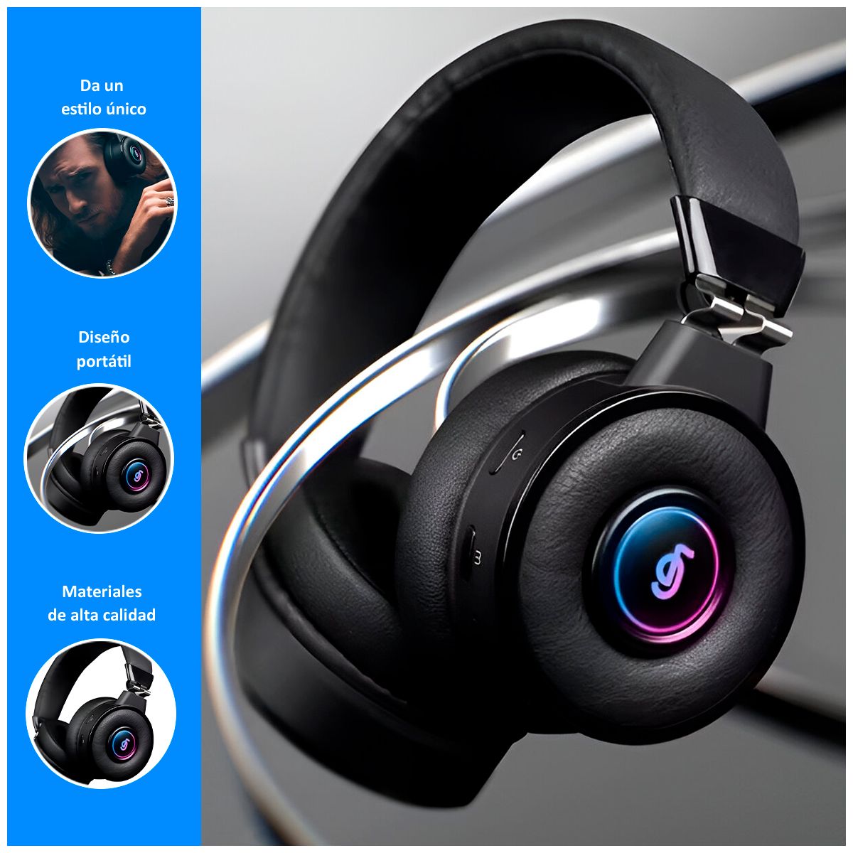 GENERICO - Audífonos King Kong Estilo Vincha con Bluetooth 5.0 Negro