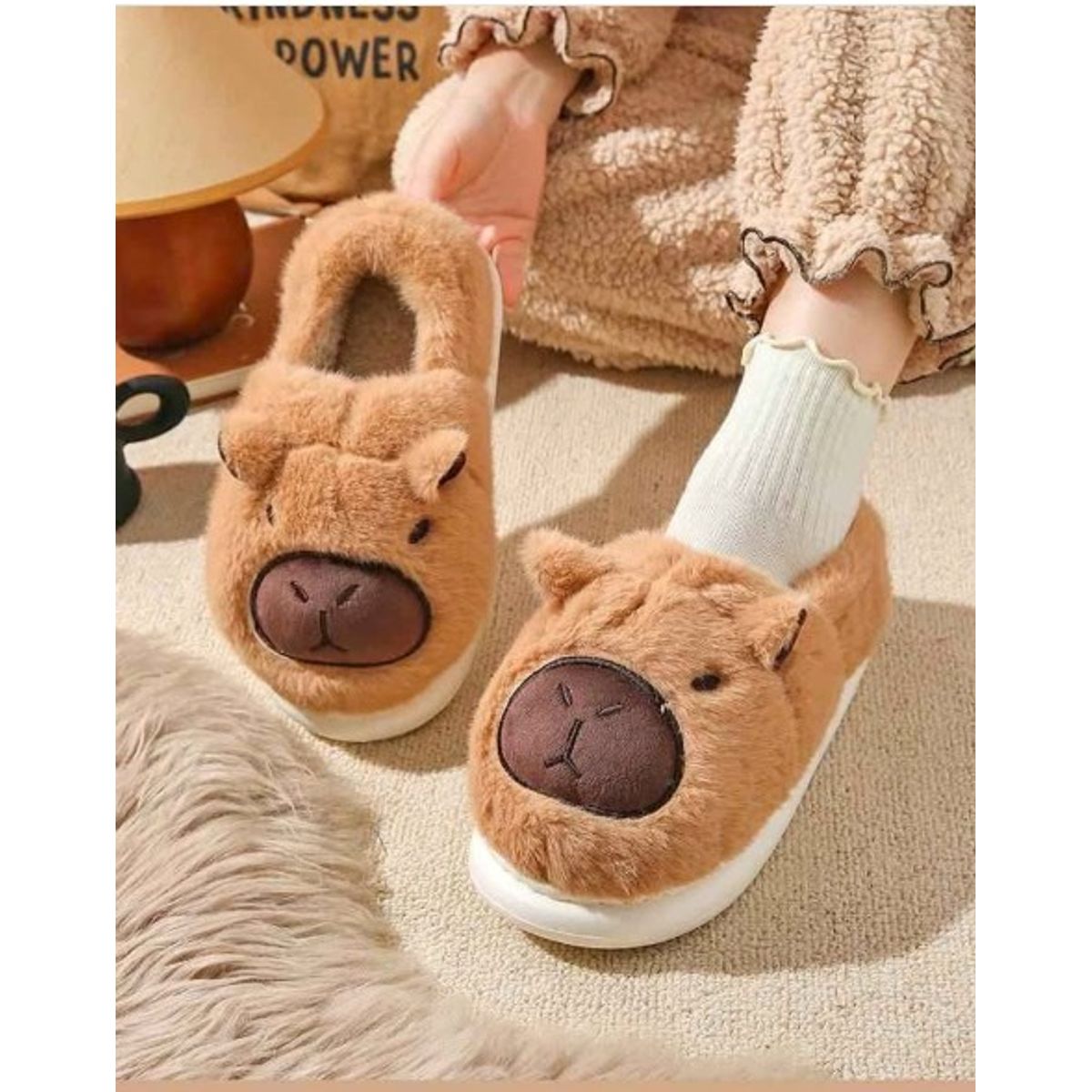 GENERICO - Pantuflas capibara tendencia redes kawaii