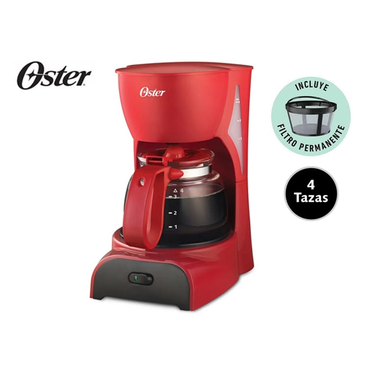 OSTER - Cafetera Oster de 4 tazas BVSTDCDR5R