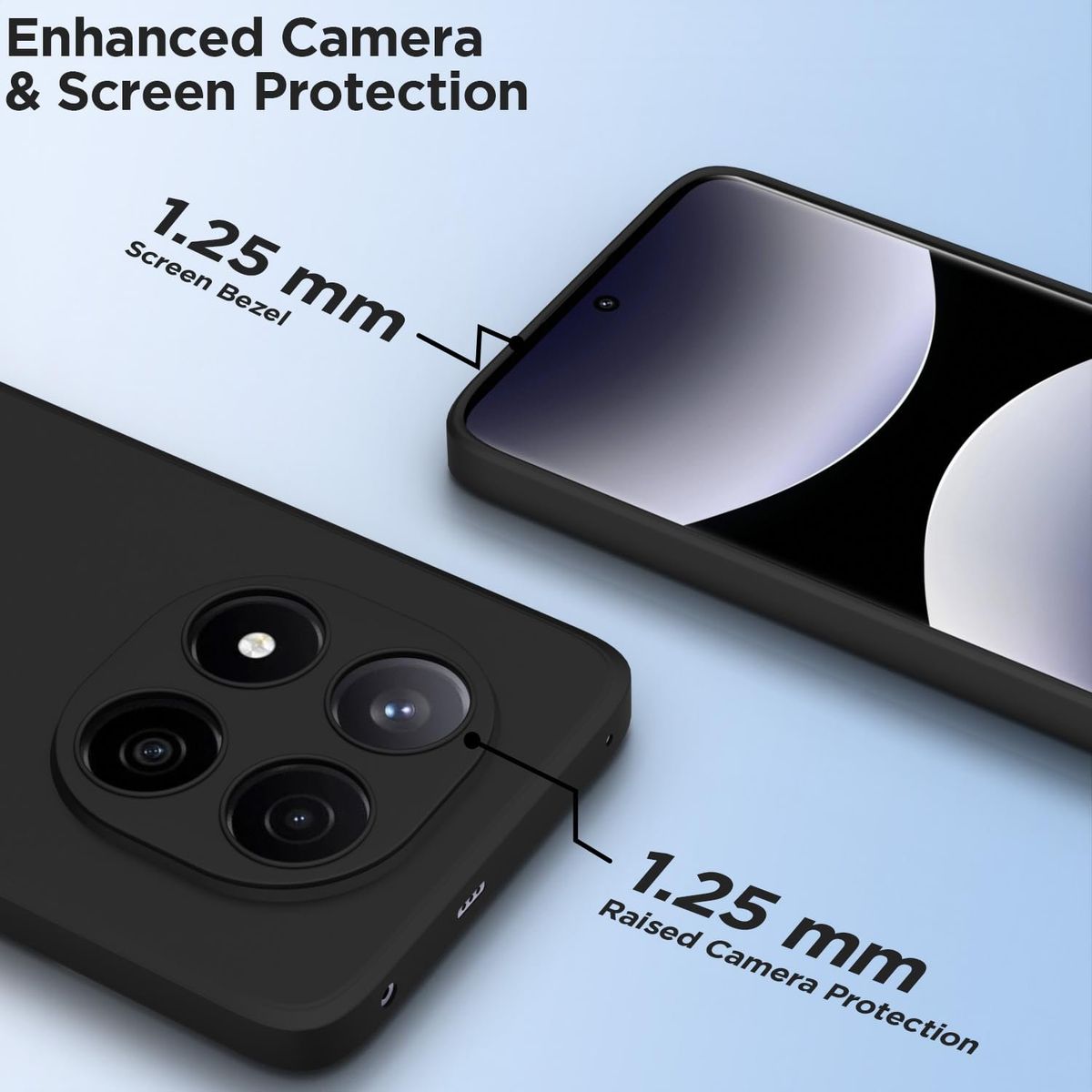 GENERICO - Case Silicona Para Redmi Note 14 Pro 5G- Negro