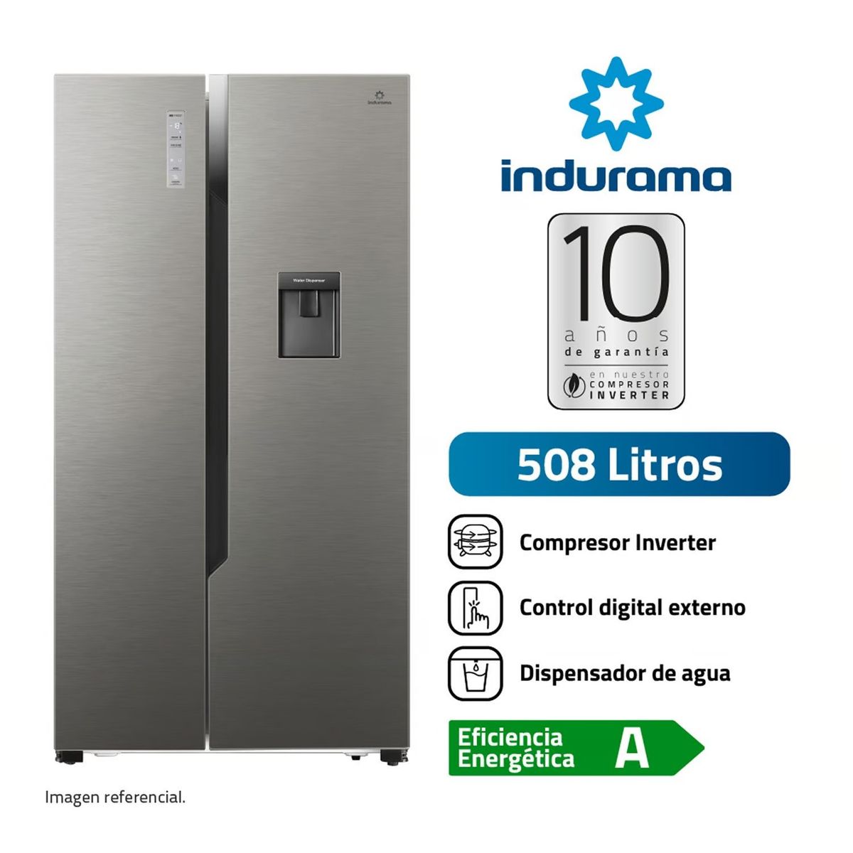 INDURAMA - Refrigeradora Indurama Side by Side 508L RI 788DI