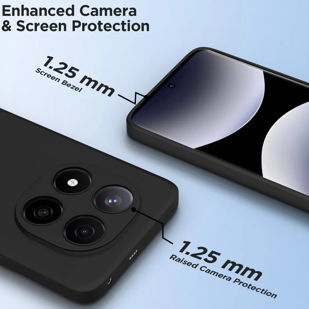 GENERICO - Case Silicona Para Redmi Note 14 Pro 5G- Negro