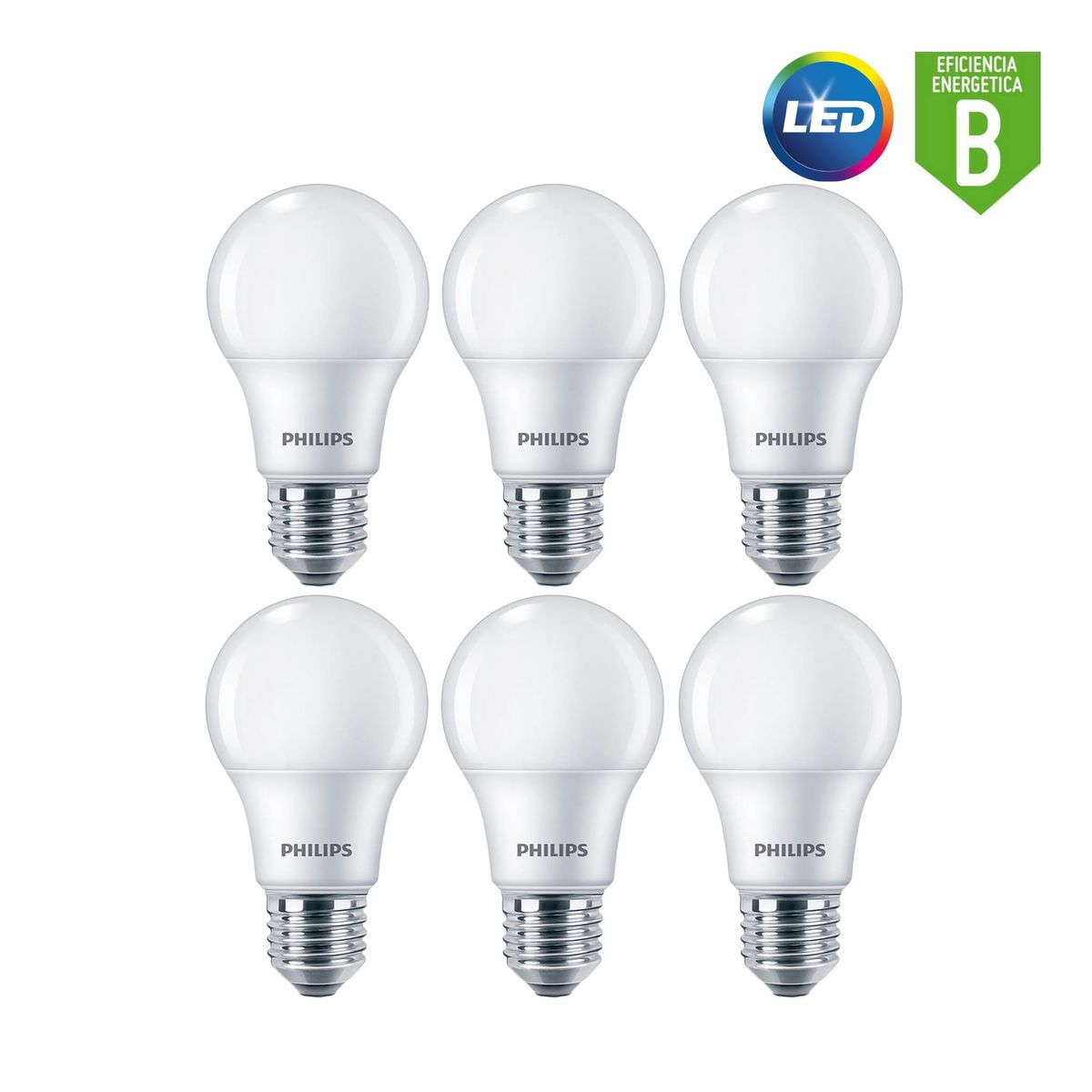 PHILIPS - Pack 6 Focos led 15W Philips luz Cálida