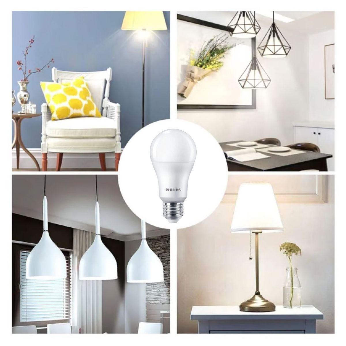 PHILIPS - Pack 6 Focos led 15W Philips luz Cálida