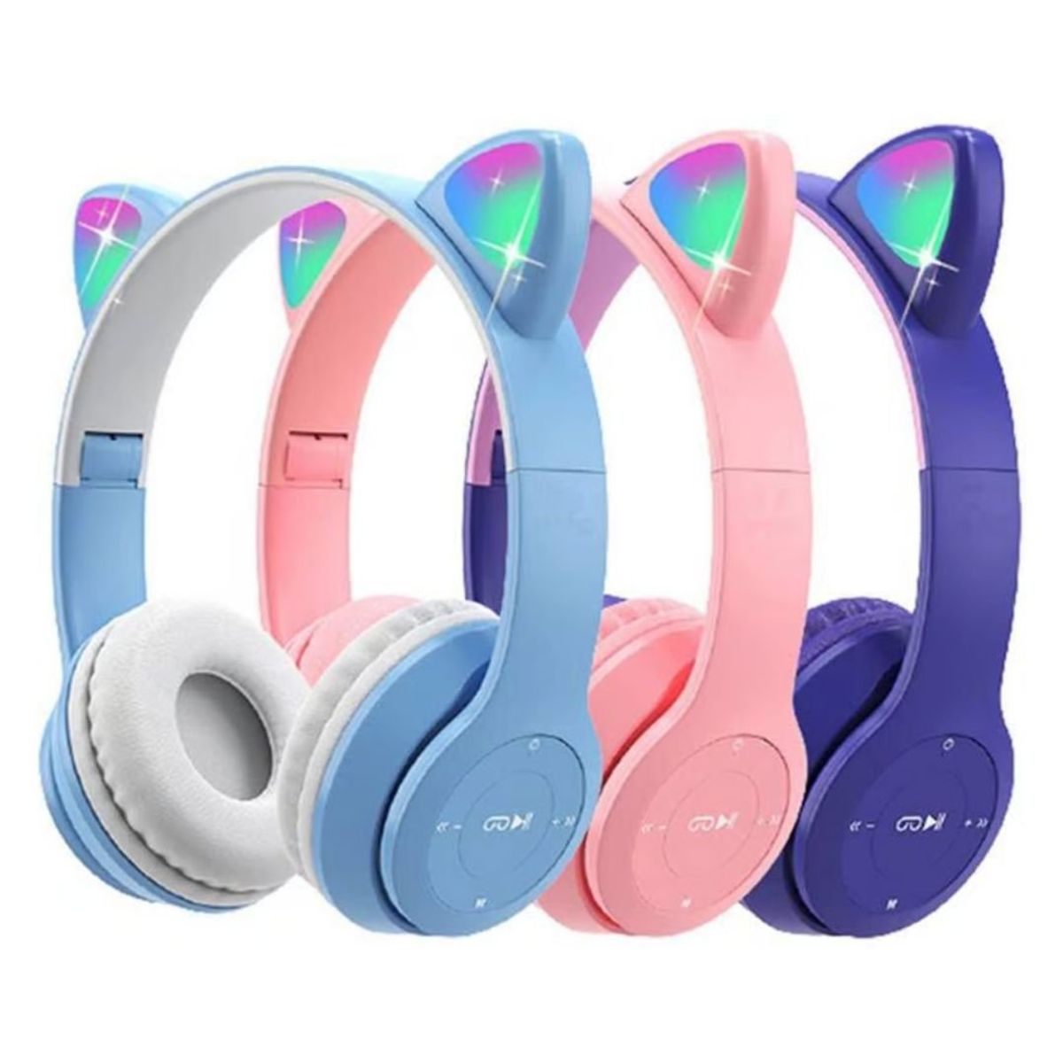 GENERICO - Audífonos De Gatito Con Entrada A Usb Morado