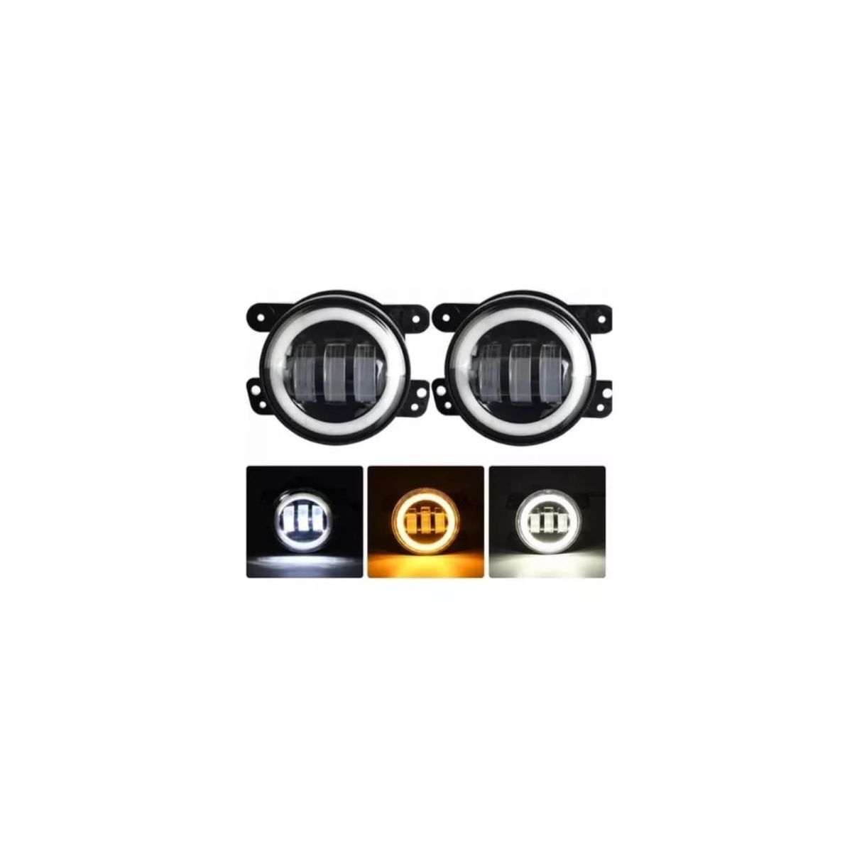 GENERICO - Par Faros Antiniebla Led 3.5 Pulgadas LUZ Y AUREOLA DUAL 27W