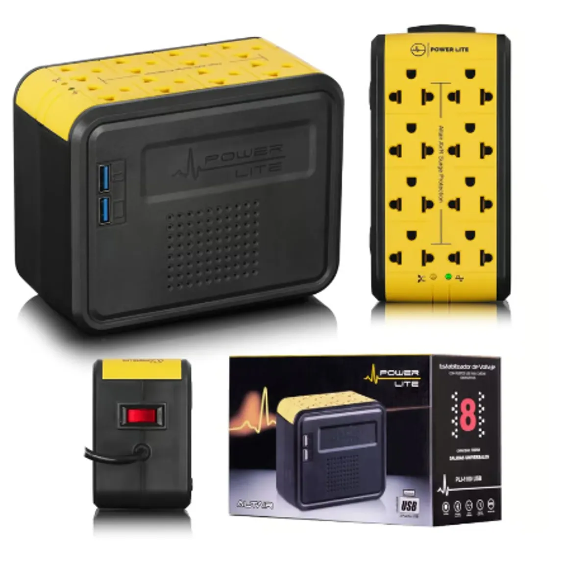 POWER LITE - Estabilizador ALTAIR AVR PLI1100 1100VA/550W 8 SALIDAS POWER LITE