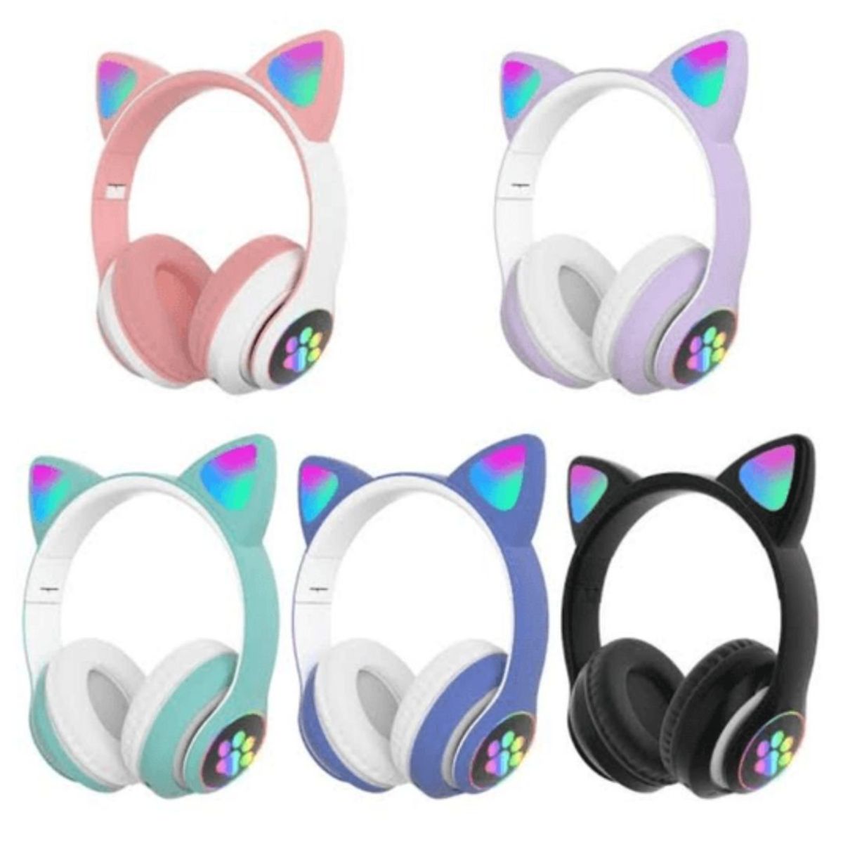 GENERICO - Audífonos De Gatito Con Entrada A Usb Negro