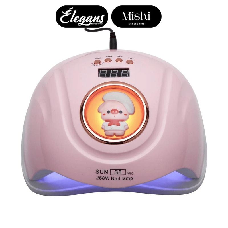 ROMAX - Lampara secador de uñas color rosado SUN S8-1 Élegans