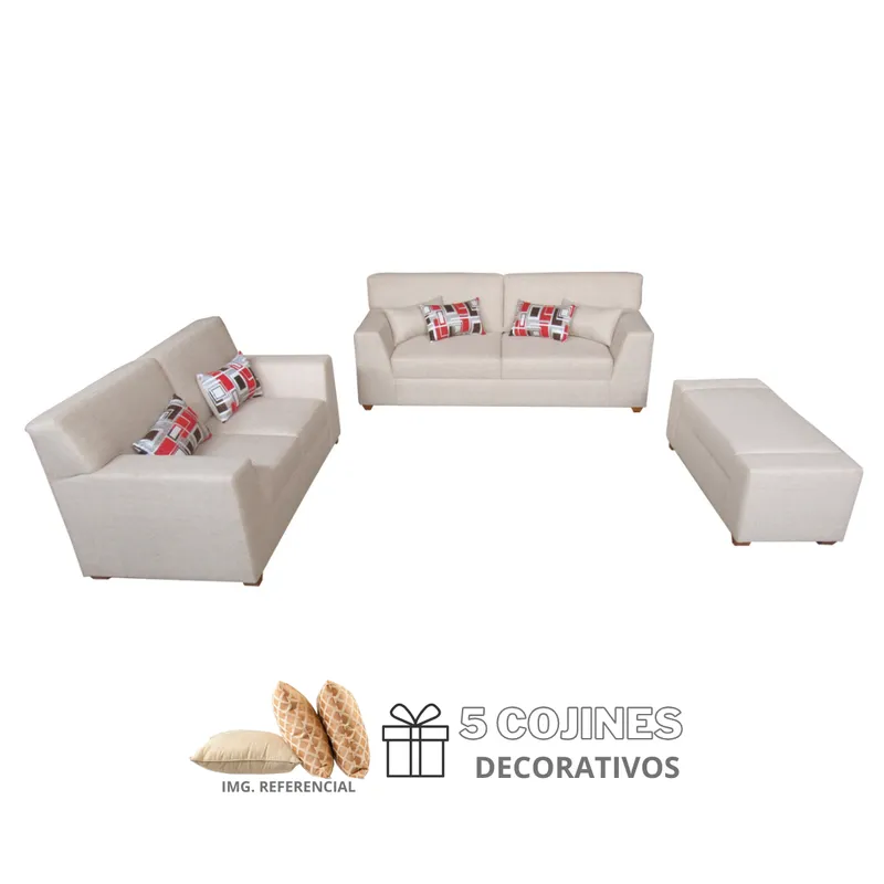 GENERICO - Juego de sala Kori 3-2-1 Beige