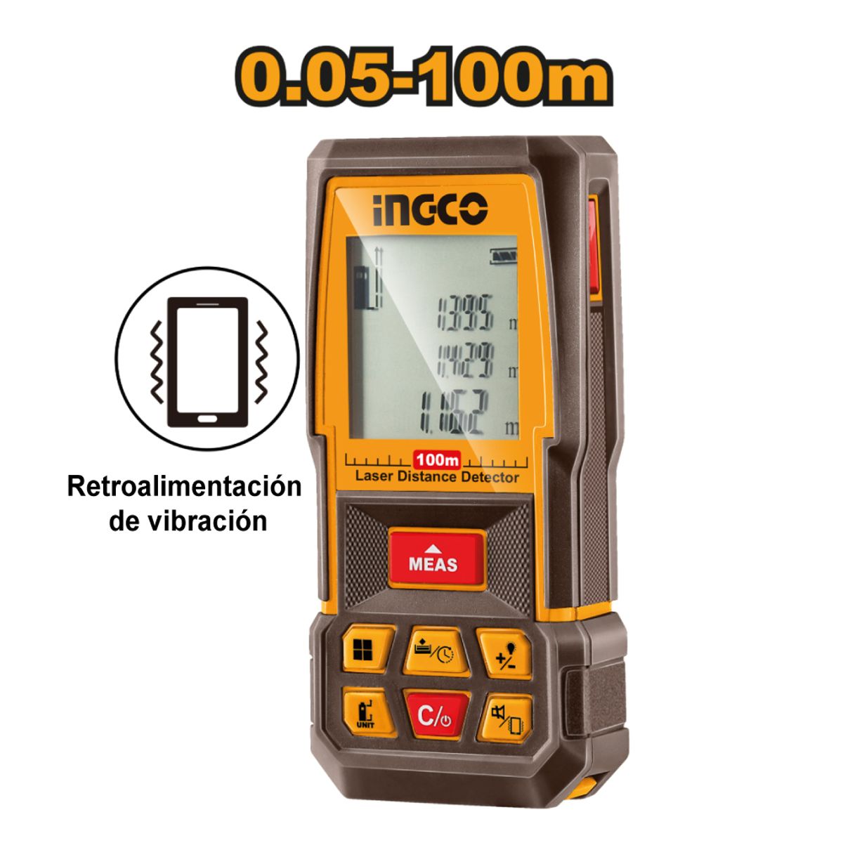 INGCO TOOLS - MEDIDOR DE DISTANCIA LÁSER INGCO 100M HLDD1008
