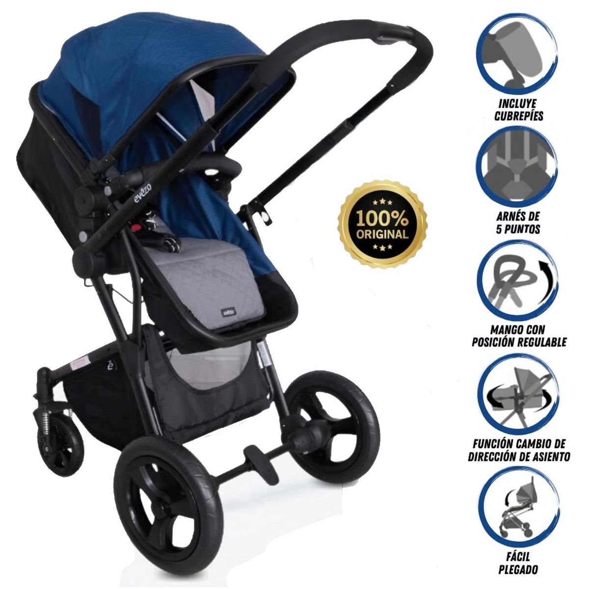 EVEZO - Coche de Paseo «STROLLER FAZIO» Edición Limitada Blue