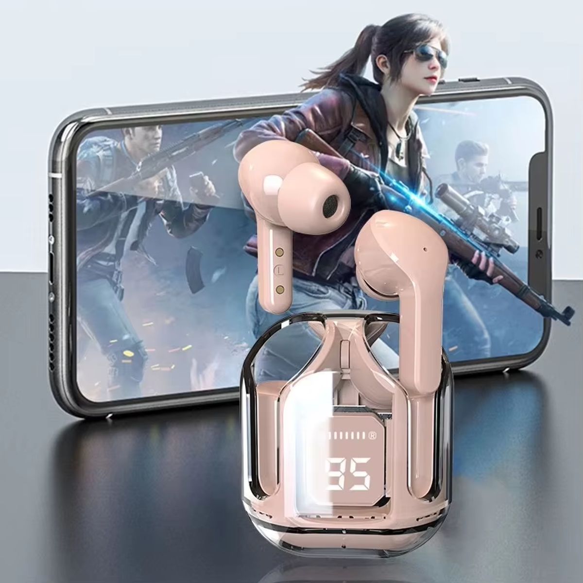 GENERICO - Auriculares Bluetooth Air31 deportivo estéreo bajos TWS - Color ROSADO