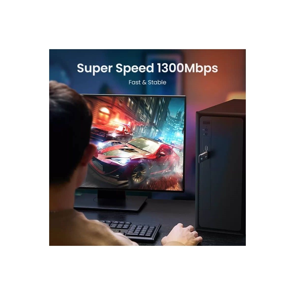 UGREEN - Adaptador WiFi USB 1300Mbs Dual Banda 5Ghz  24Ghz UGREEN