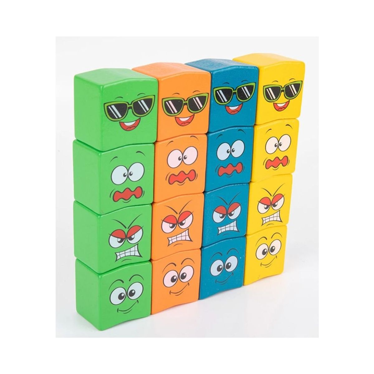 GENERICO - Juego Didáctico Puzzle Cubos Caritas de Emociones para Niños